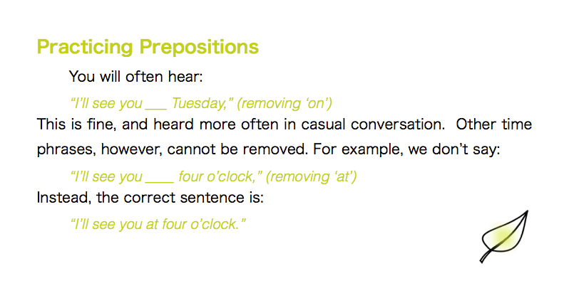 Eliminating prepositions